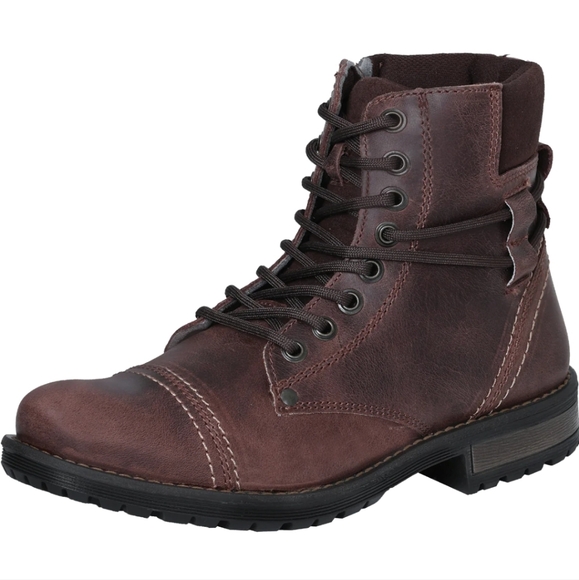 Leather Men's Combat Boots - Picture 2 of 3